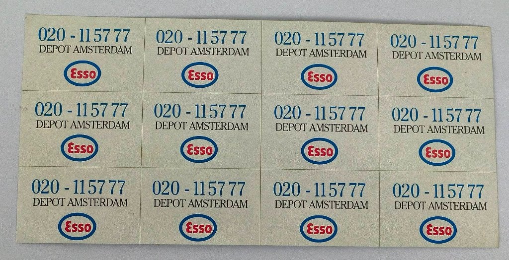 Stickertjes Esso depot Amsterdam, Ophalen of Verzenden, Zo goed als nieuw, Bedrijf of Vereniging