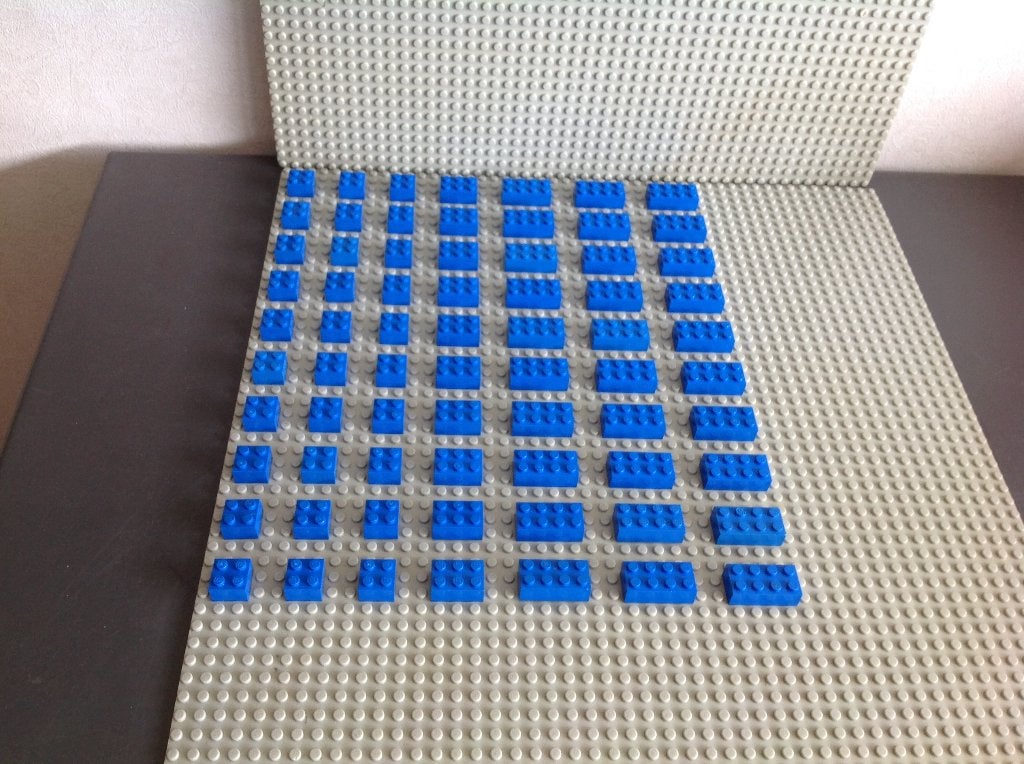 Lego 70x blauwe, dikke basisstenen , diverse maten, Ophalen of Verzenden, Zo goed als nieuw, Losse stenen, Lego
