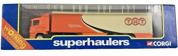 Corgi Superhaulers vrachtwagen Scania box trailer TNT metaal, Coolsingel 104, 3011 AG Rotterdam, Netherlands, Verzenden, Groter dan 1:32