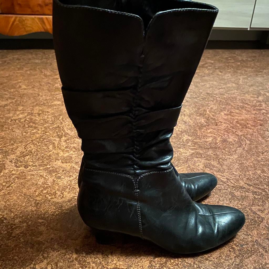 ECCO ZWARTE LAARZEN 40, Kleding | Dames, Schoenen, Hoge laarzen, Zwart, Ophalen of Verzenden, Gedragen