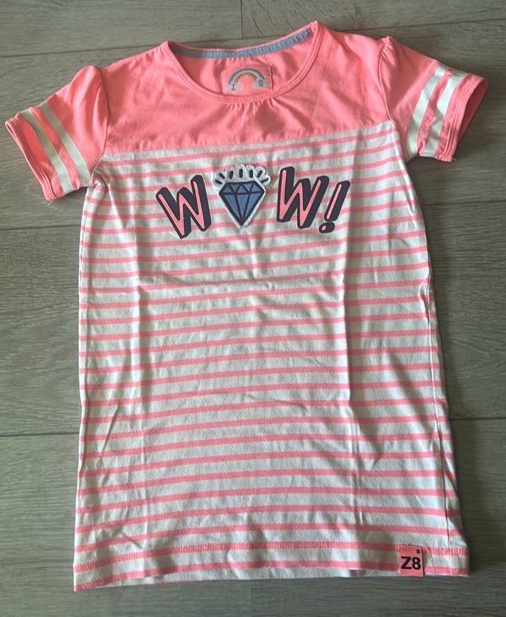 Hip neon roze shirt Z8 128, Kinderen en Baby's, Ophalen of Verzenden, Gebruikt, Meisje, Shirt of Longsleeve