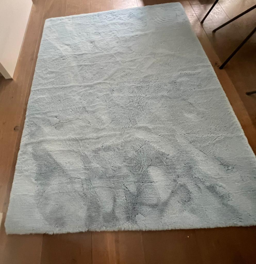 Vloerkleed blauw 140x200, Ophalen, 100 tot 150 cm, Blauw, 200 cm of meer