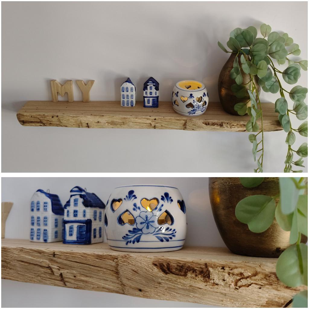 Wandplank zwevend eiken decoratief plankje schap 55,5cm #263, Houtatelier M.Y., Info@myhoutatelier.nl, Nieuw, Ophalen of Verzenden