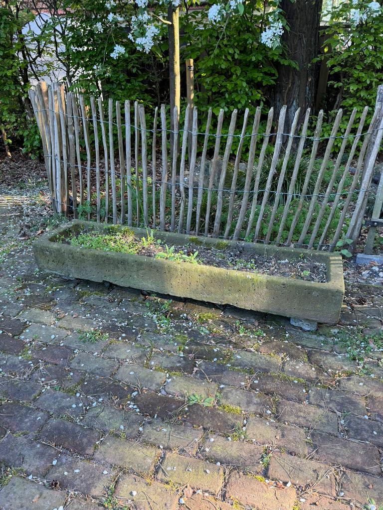 Grote Bentheimer zandsteen trog plantenbak 160x40cm, Ophalen, Gebruikt, Overige materialen