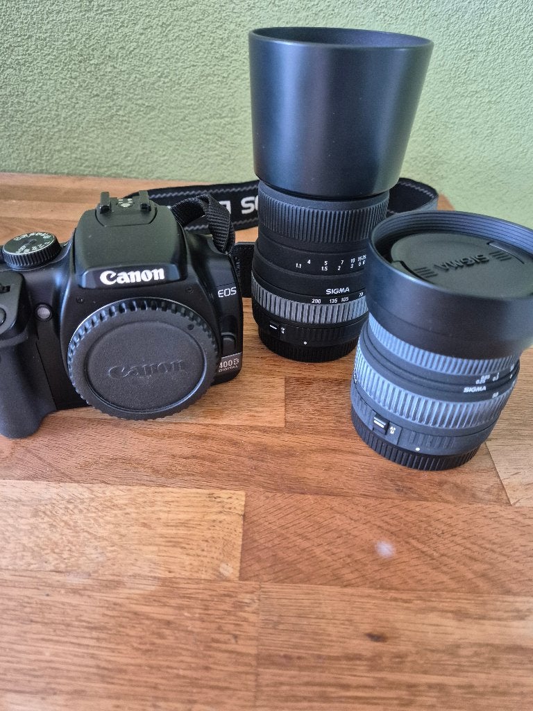 Canon EOS 400D body + 2x Sigma lens, Ophalen of Verzenden, Gebruikt, Canon, Geen optische zoom