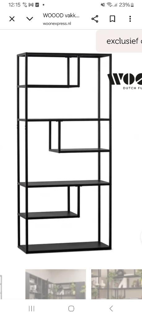 Zwarte open kast, Ophalen, Zo goed als nieuw, 25 tot 50 cm, 50 tot 100 cm