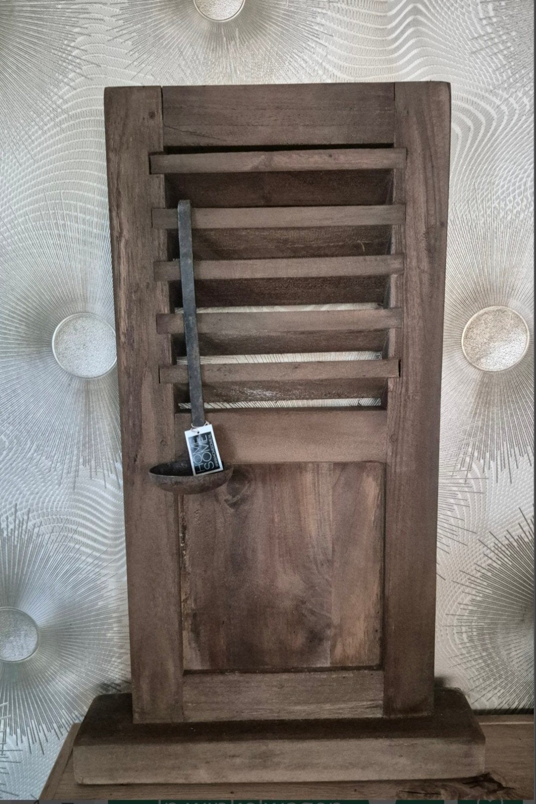 Louvre luik op standaard - Houten decoratie-65,5  cm hoog, Hout, Nieuw, Ophalen of Verzenden, Landelijk