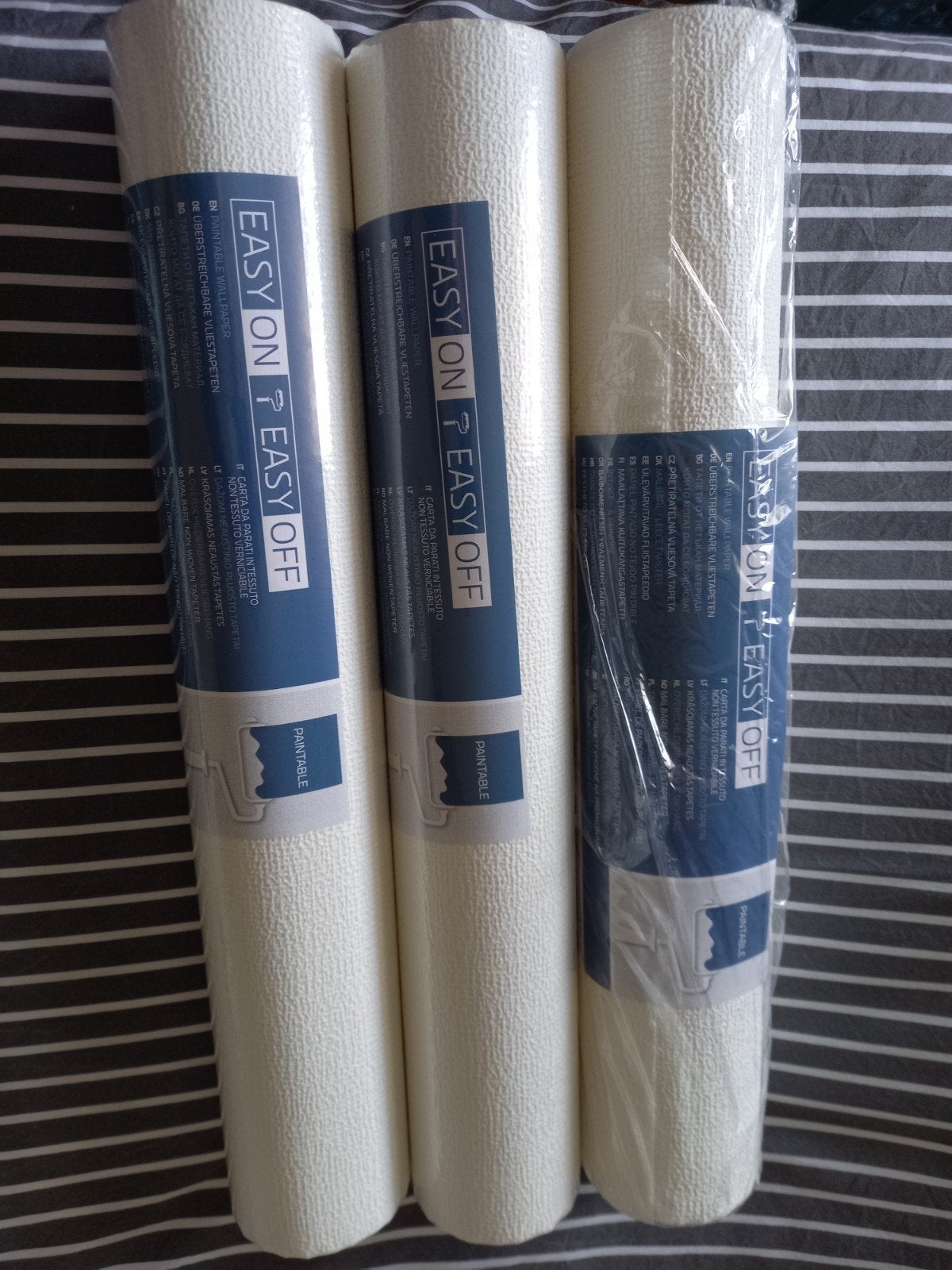 3 Rollen Vliesbehang, Ophalen of Verzenden, Wit