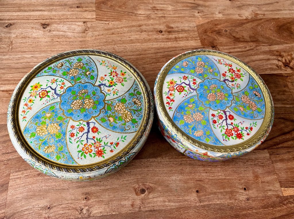 2 Vintage koektrommels van Albert Heijn, Ophalen, Gebruikt, Koek(jes), Overige merken
