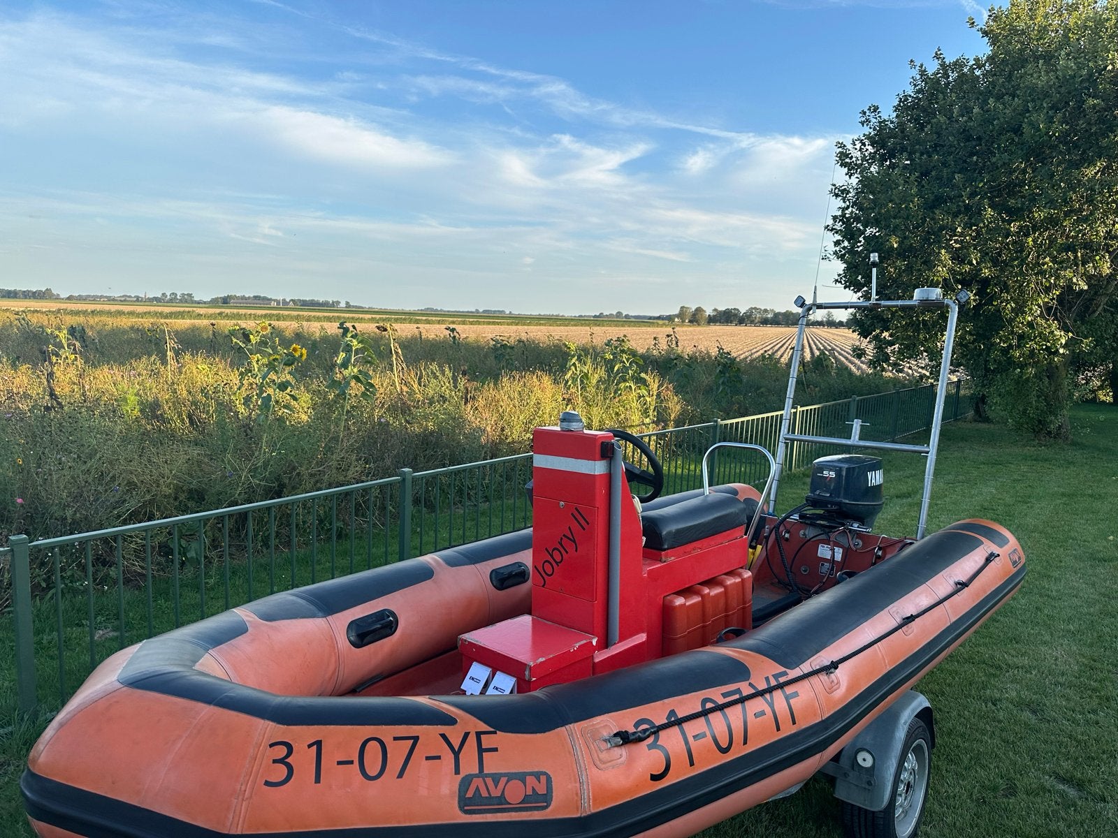 Avon RIB met Yamaha 55pk en trailer, Watersport en Boten, Avon, 55 pk, Ophalen, Polyester/glasvezel