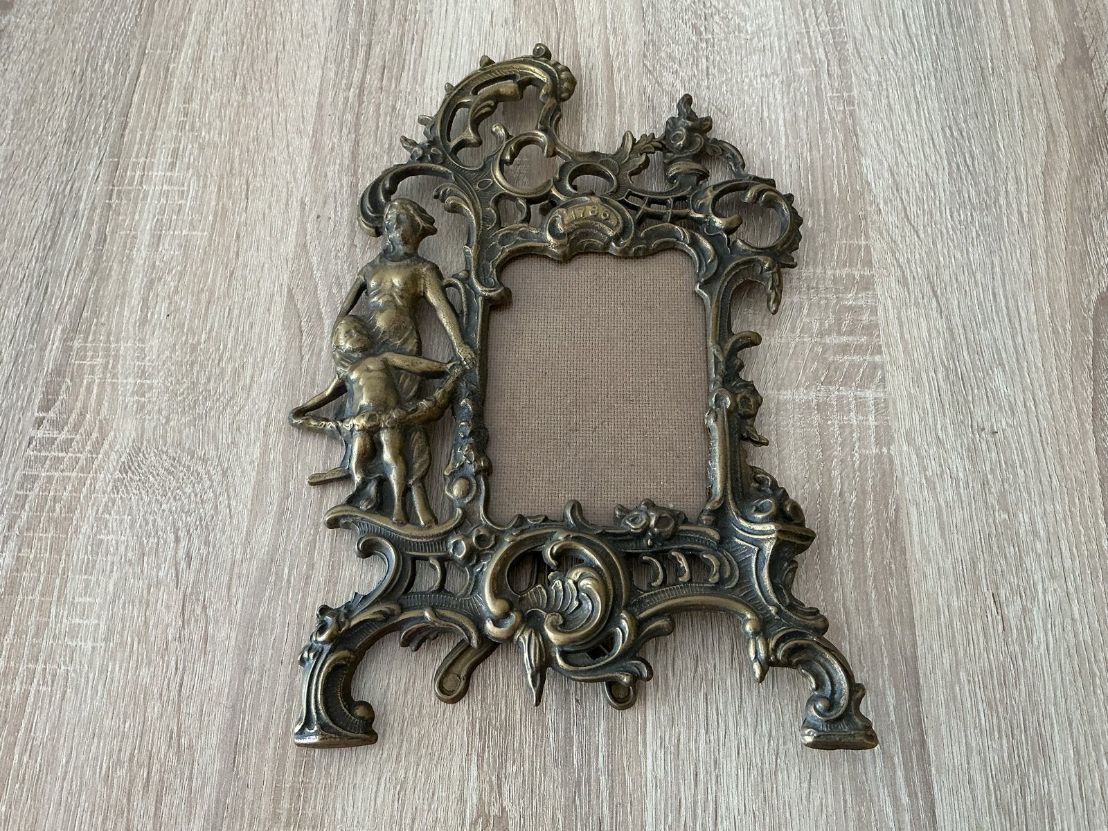 Antieke Bronzen Fotolijst met Klassieke Figuren, Antiek en Kunst, Ophalen of Verzenden, Brons