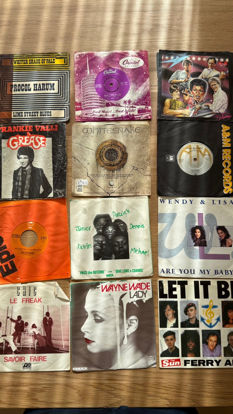 Partij 12 vintage singles – Procol Harum, Chic, Whitesnake, Ophalen of Verzenden, Gebruikt, Overige formaten