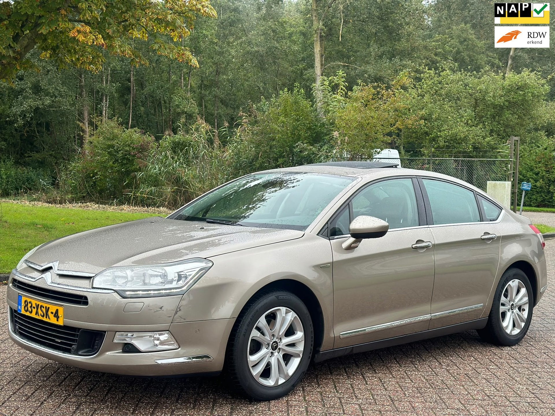Citroen C5 1.6 THP Exclusive/AUTOMAAT/AIRCO/CRUISE/SCHUIFDAK, Euro 5, 1490 kg, Gebruikt, Beige
