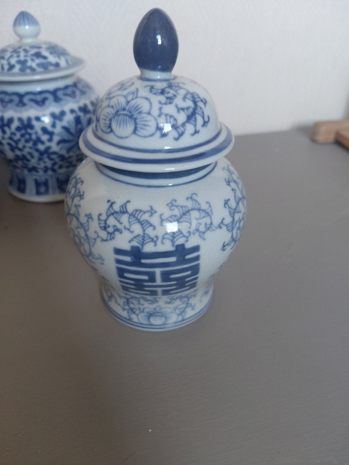 Blauw wit gemberpotje gember pot shuangxi, Antiek en Kunst, Ophalen