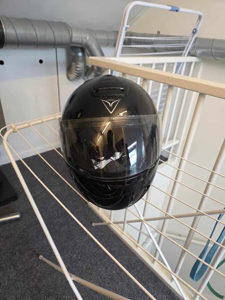 Zwarte scooter-/motorhelm met vizier - Maat L, Overige merken, Dames, Ophalen of Verzenden, Integraalhelm