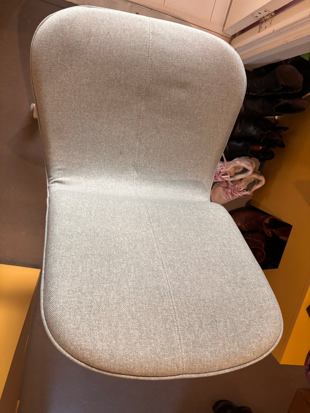 IKEA LÅNGFJÄLL beige/wit grijze bureaustoel op wieltjes, Ophalen, Gebruikt, Grijs, Bureaustoel