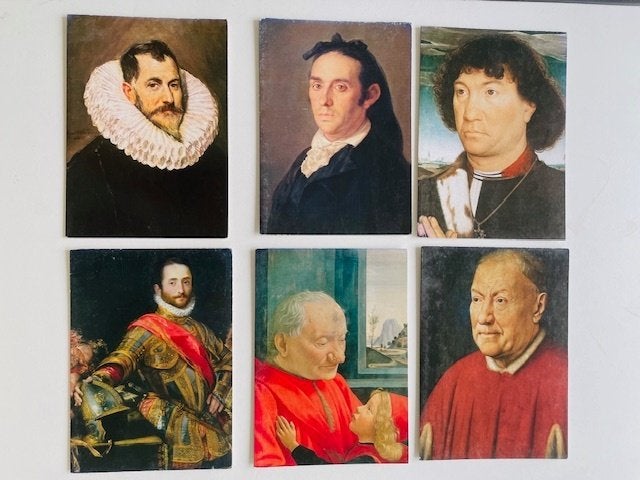 6 x dubbele ansichtkaart kunst Museum. Portretten. NIEUW., Ophalen, 1980 tot heden, Ongelopen, Cultuur en Media