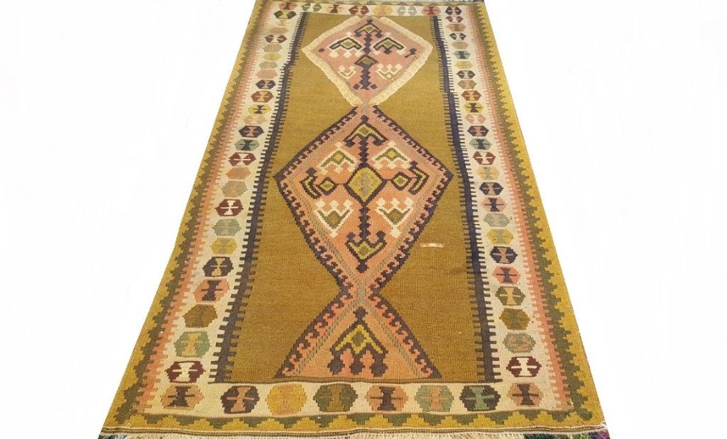 Antiek Quba kelim 290 x 138/Vloerkleed/Perzisch tapijt/loper