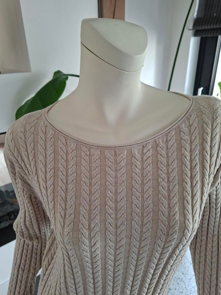 Purdey zomertrui shirt taupe beige 42 xxl ronde boothals, Beige, Maat 42/44 (L), Ophalen of Verzenden, Zo goed als nieuw