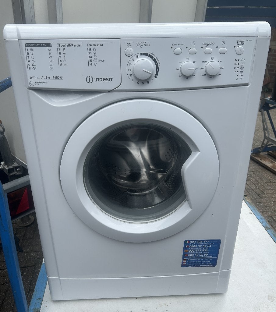 indesit waterbalance+ wasmachine 1400 toeren A+++ 8 kg, Ophalen, Gebruikt, Minder dan 85 cm, Voorlader