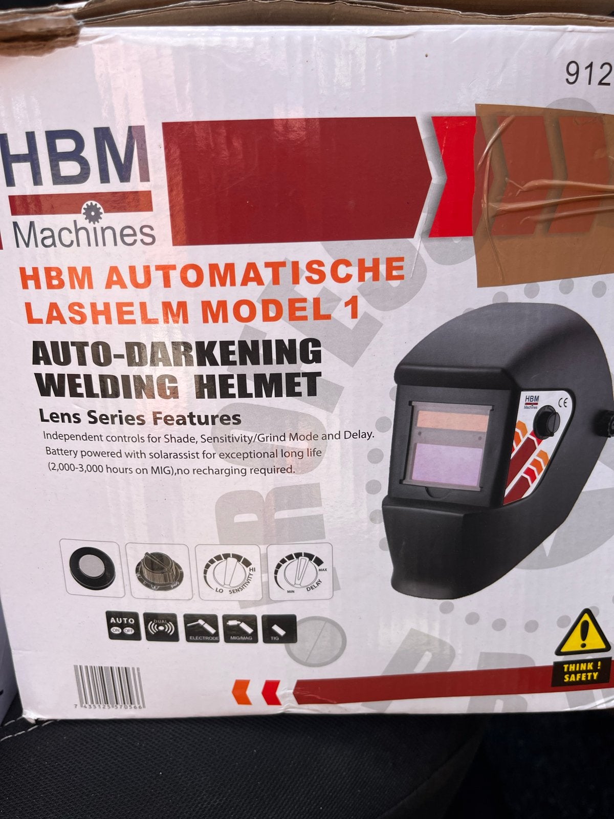 Nieuwe HBM Automatische Lashelm Model 1 - Auto-Darkening, Ophalen of Verzenden, Nieuw, Overige typen