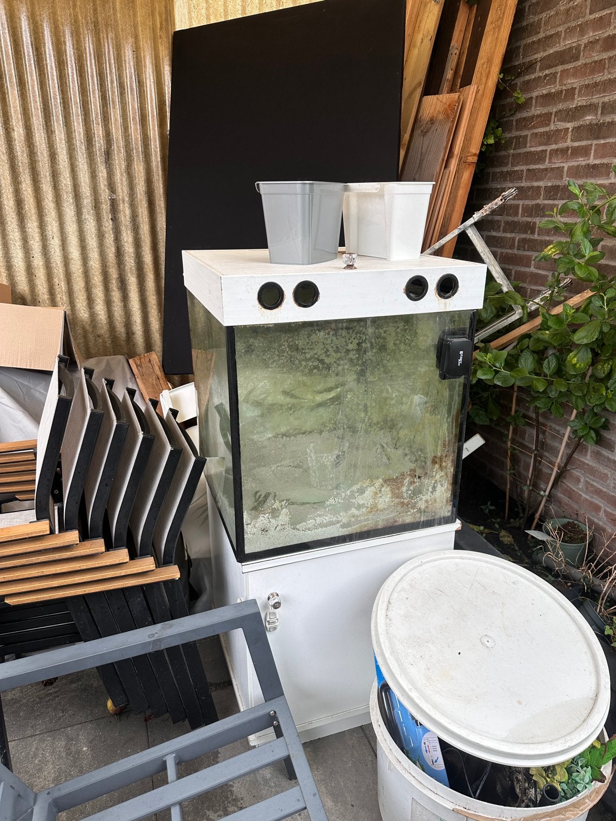 Aquarium 59x59x59, Ophalen of Verzenden, Zo goed als nieuw