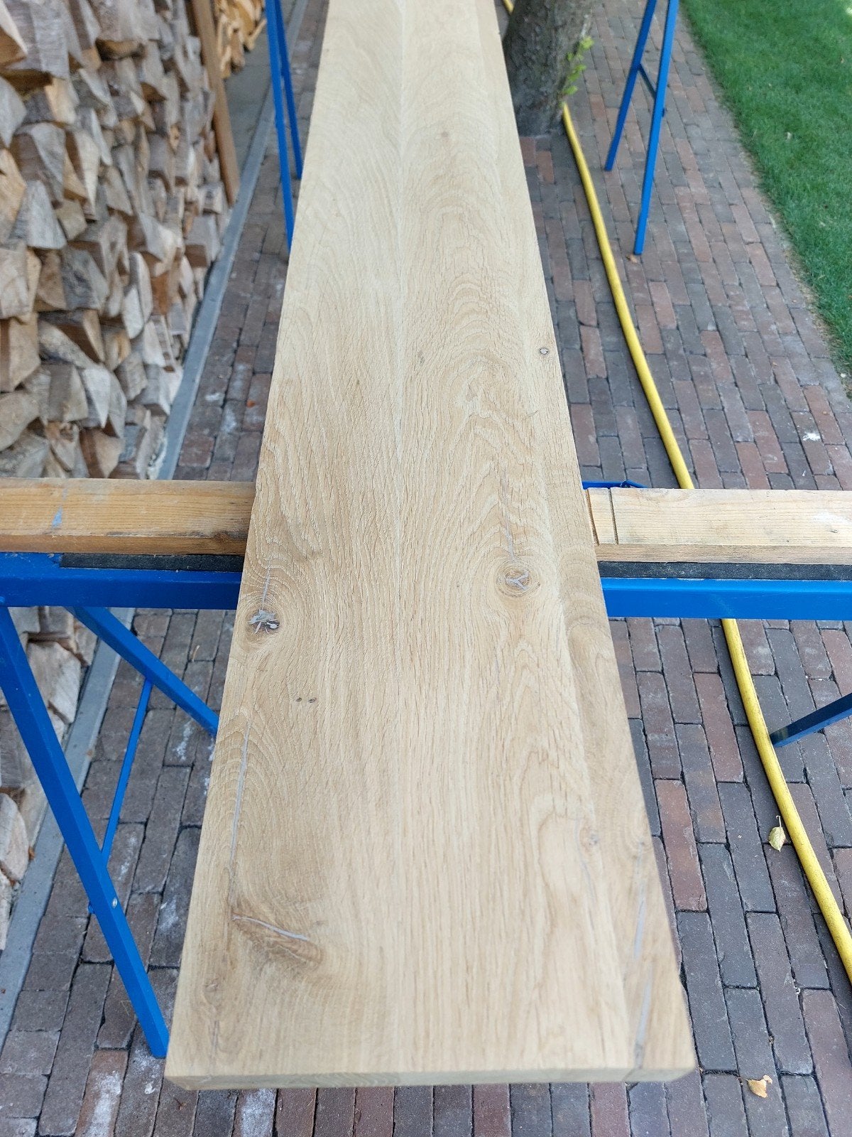 Massief eiken vensterbank  plank - 300 cm lang, 22 cm breed,, Doe-het-zelf en Verbouw, Hout en Planken, Ophalen, Gebruikt, 25 tot 50 mm