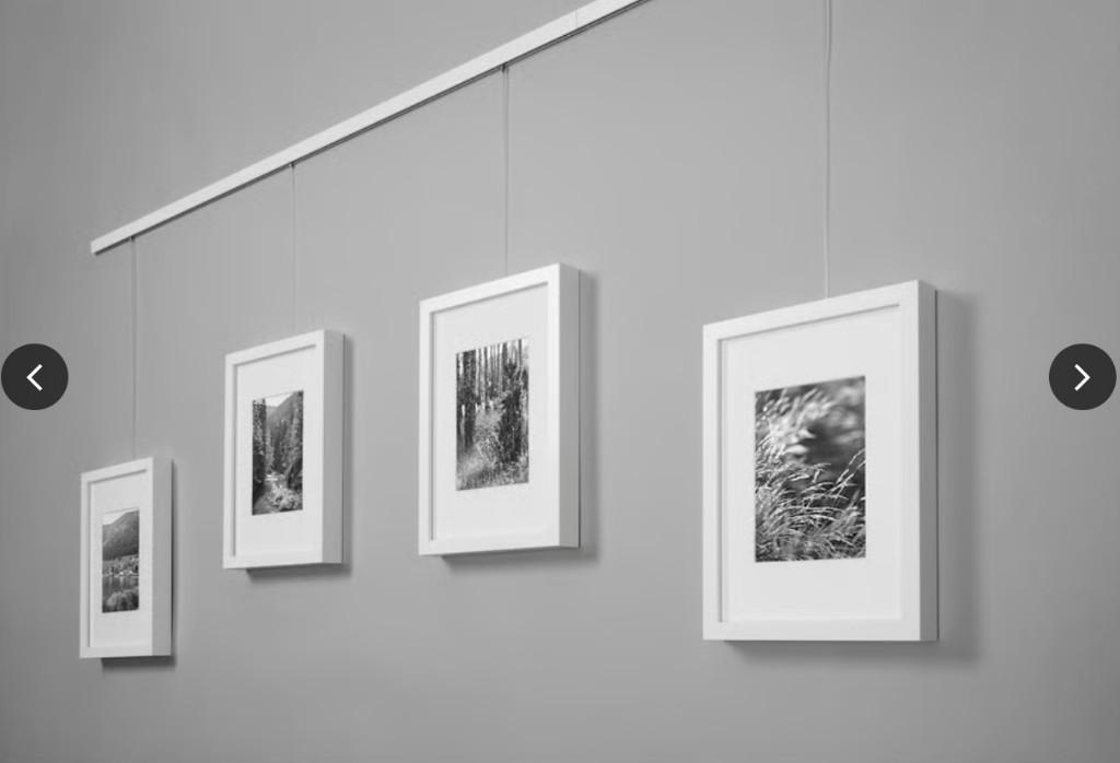 IKEA HAGHED Ophangrail voor schilderijen, wit, 115 cm - 4 x, Huis en Inrichting, Ophalen, Kunststof, Nieuw, 100 tot 125 cm