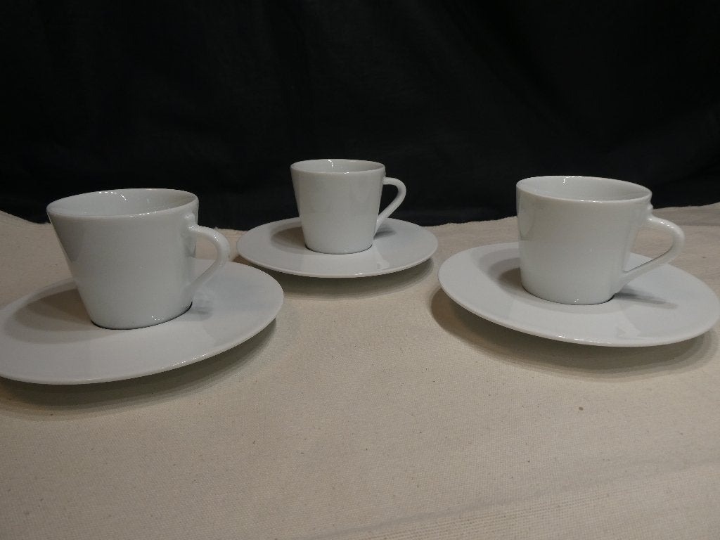 Nespresso Andrée Putman Kop en Schotel 3 x, Ophalen of Verzenden, Zo goed als nieuw, Overige stijlen, Kop(pen) en/of Schotel(s)
