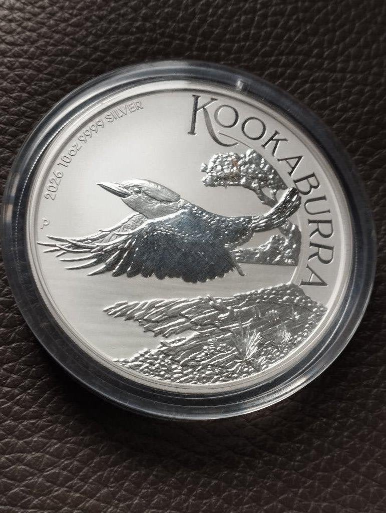 10 oz .999 zilver kookaburra 2026, Ophalen, Zilver