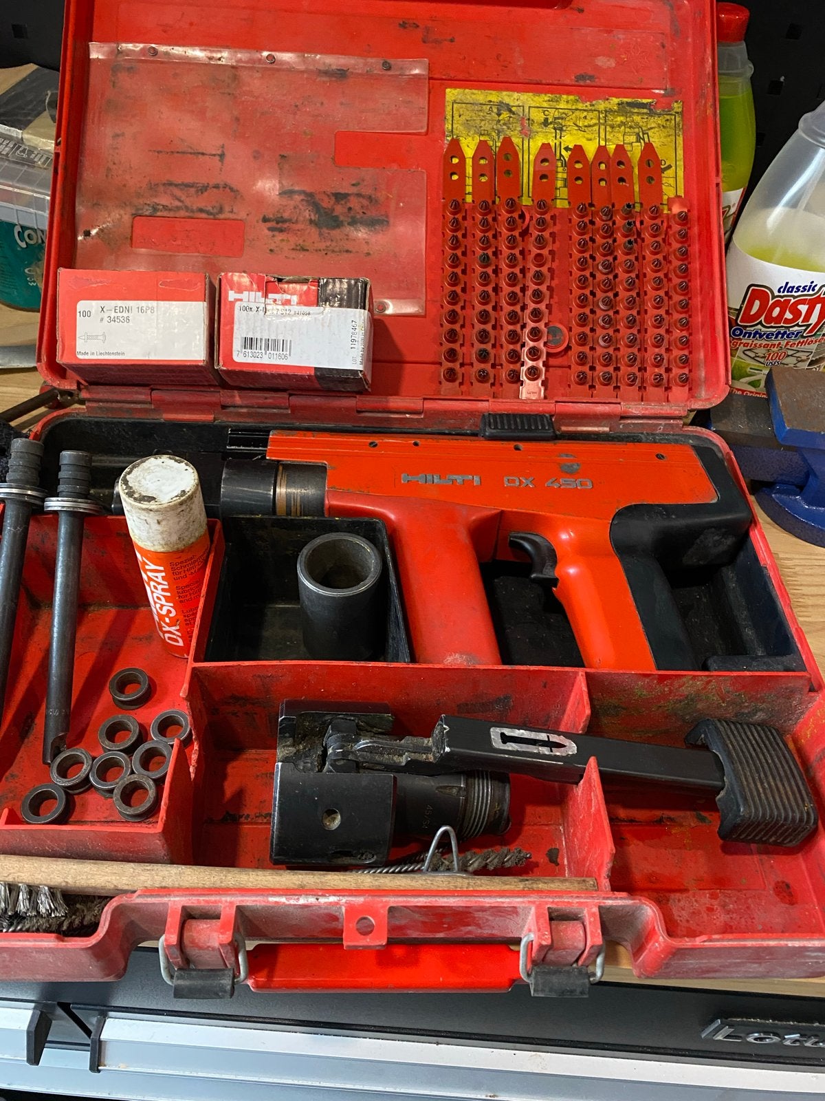 Hilti DX 450 Schiethamer met patronen en nagels, Ophalen, Gebruikt, Overige typen, Hilti
