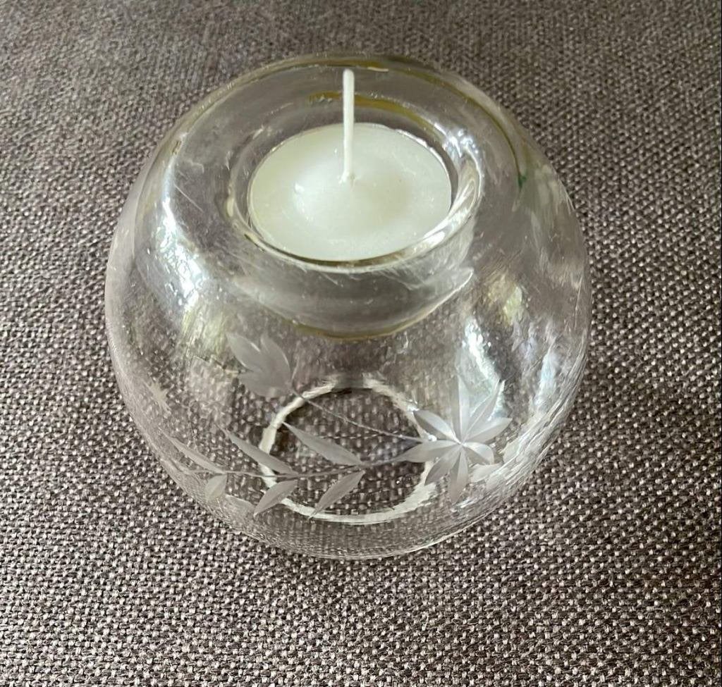Waxine houder glas, Ophalen of Verzenden, Zo goed als nieuw, Glas, Waxinelichthouder