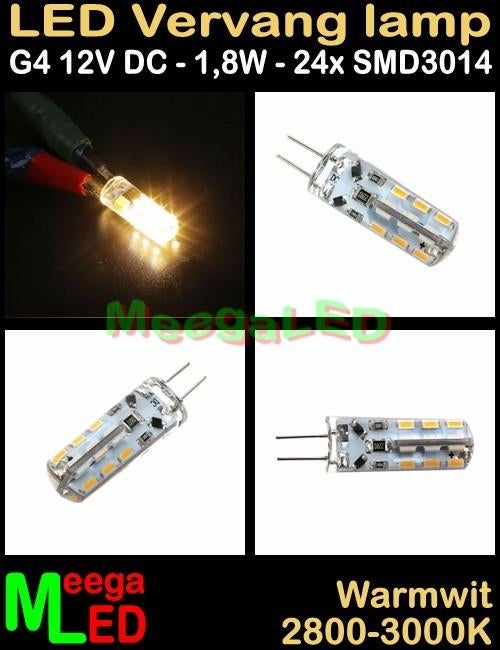 LED Caravan G4 ledspot lamp rond 24 SMD3014 - 12v - 1,8 watt, Ophalen of Verzenden, Nieuw