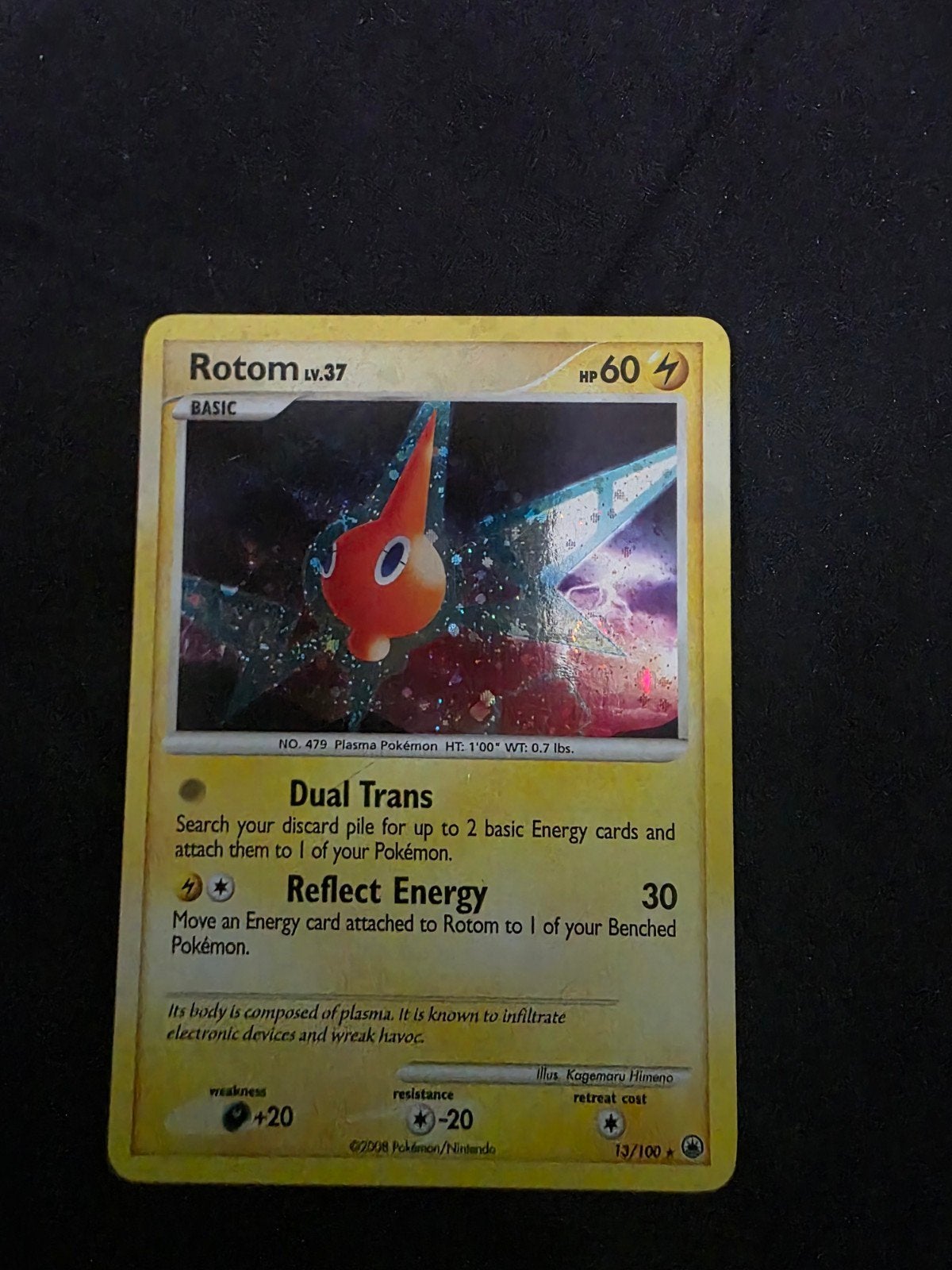 Rotom Holo Lv.37 Pokemon Majestic Dawn, Ophalen of Verzenden, Zo goed als nieuw, Losse kaart