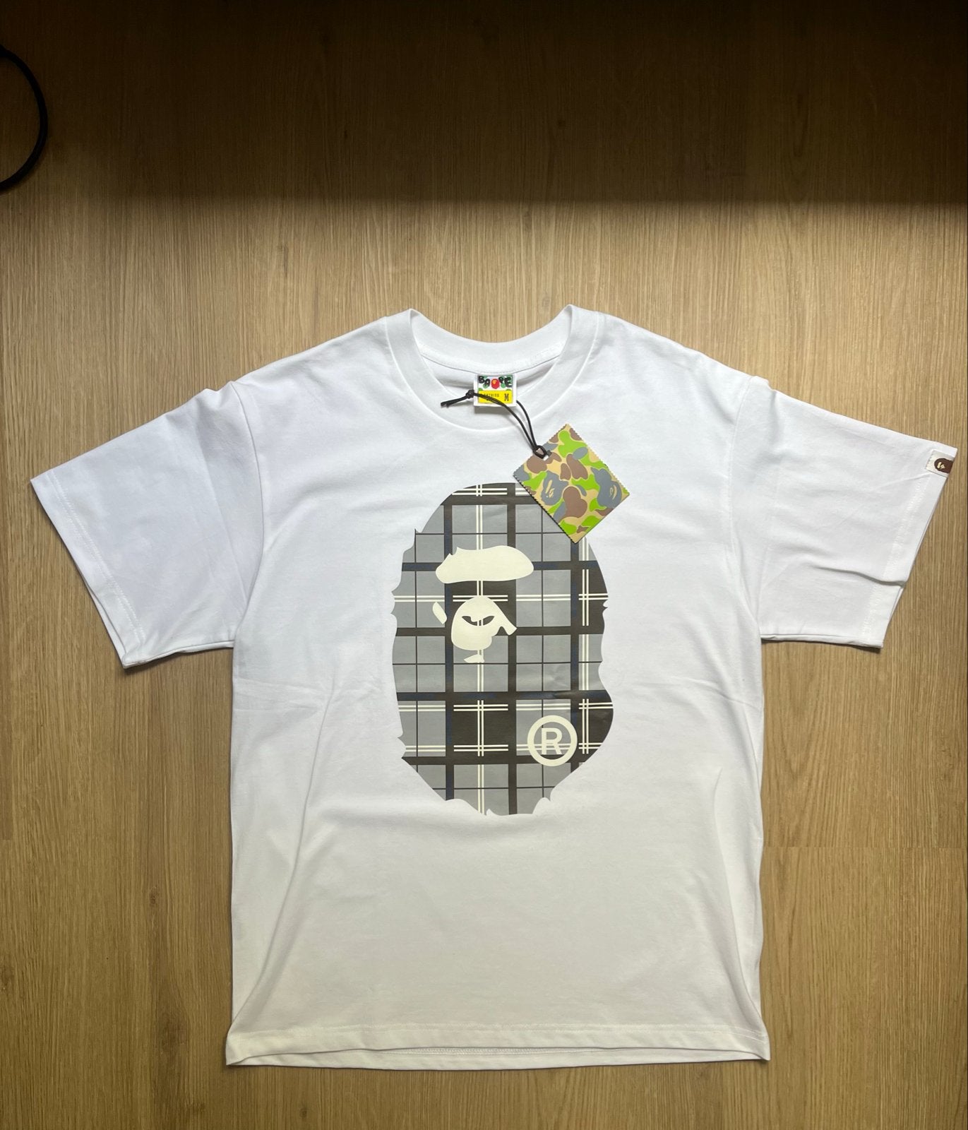 BAPE Plaid Ape Head T-shirt - Maat M, Verzenden, Nieuw, Maat 48/50 (M), Wit