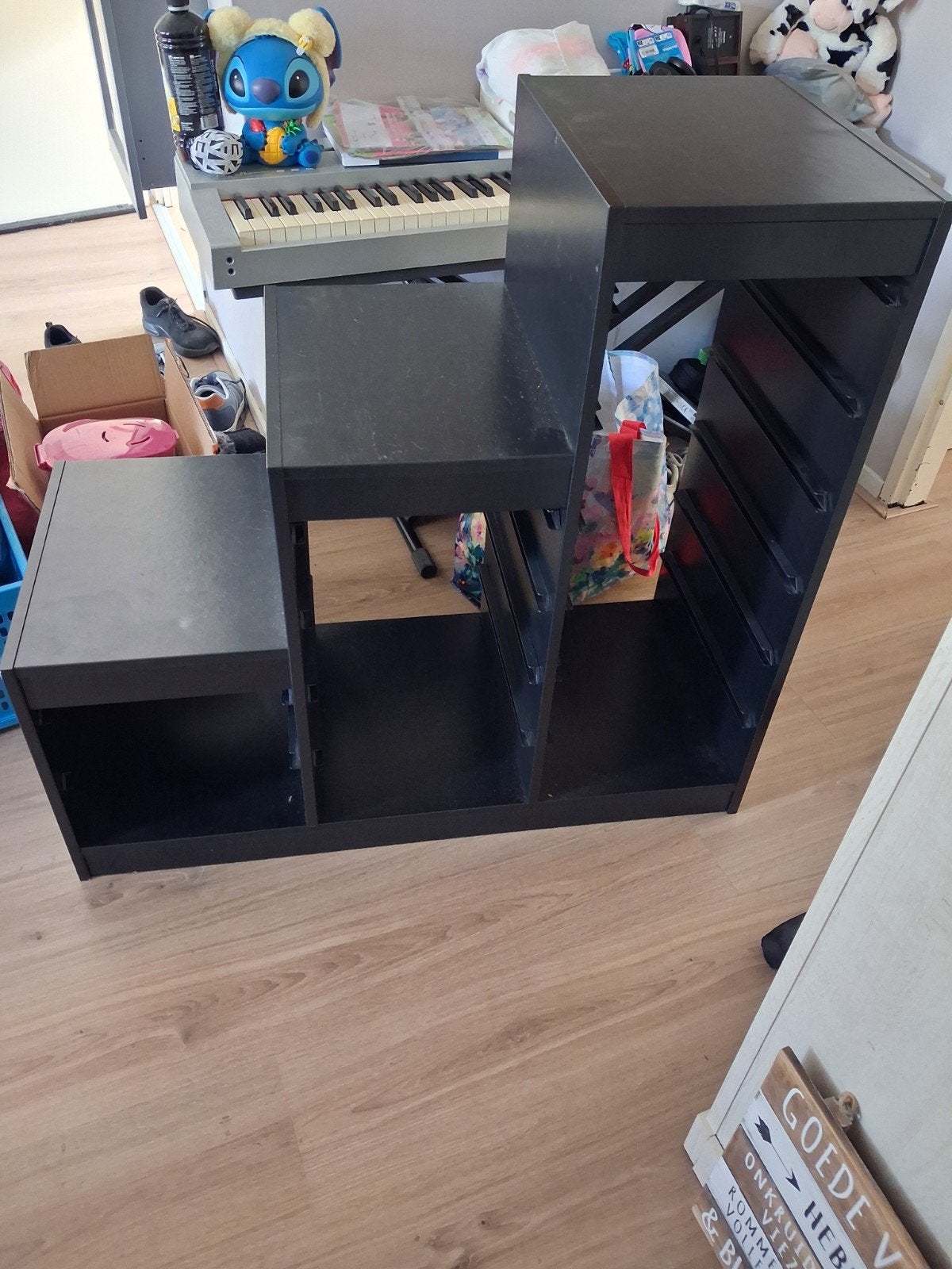 IKEA Trofast kast met bakken - Zwart, Gebruikt, Kast, 75 tot 100 cm, Minder dan 50 cm