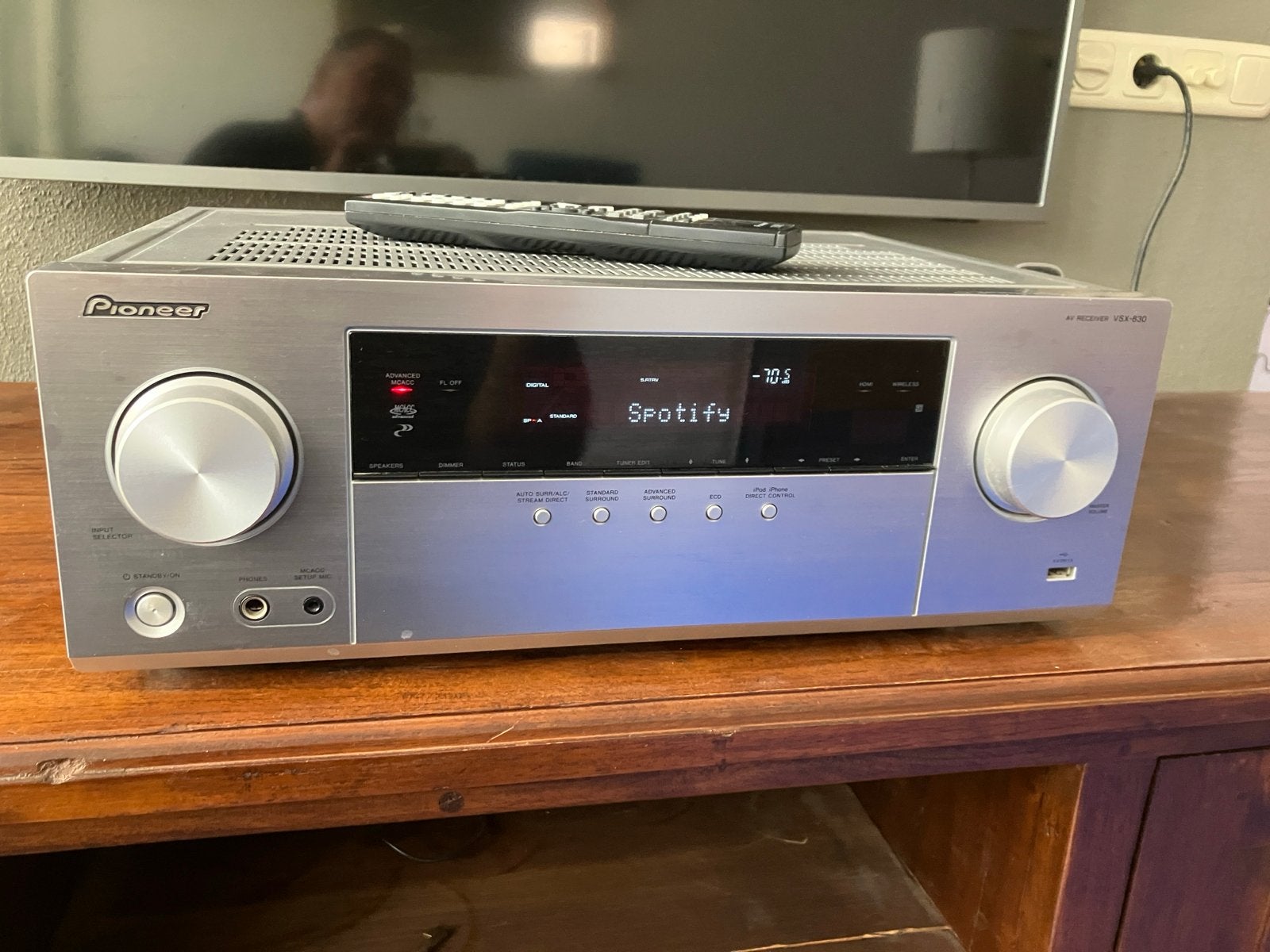 Pioneer VSX-830-S AV Receiver met afstandsbediening, Gebruikt, Ophalen of Verzenden, Pioneer, 120 watt of meer