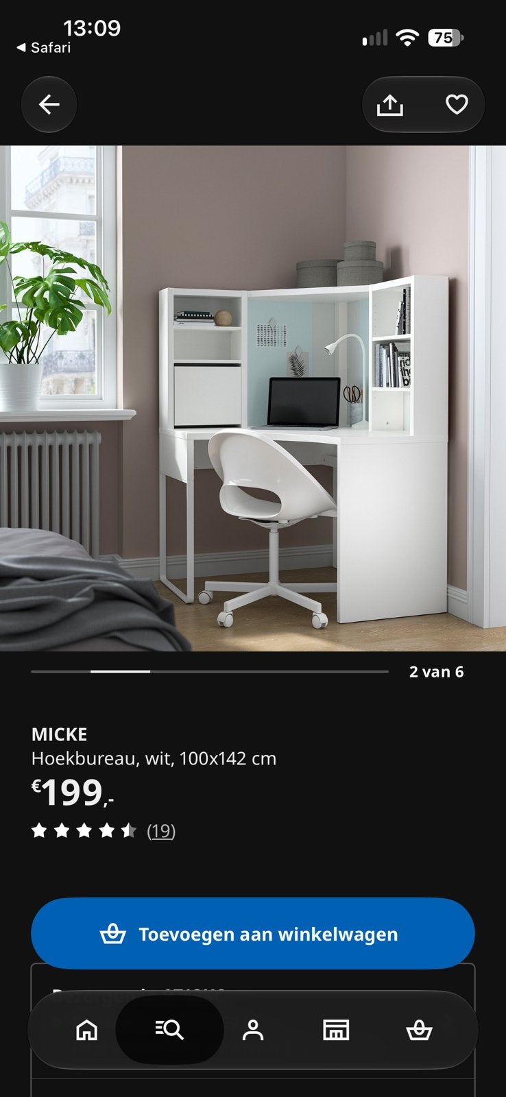 Gebruikt: Ikea hoekbureau (Micke), Ophalen, Gebruikt, IKEA, Hoekbureau