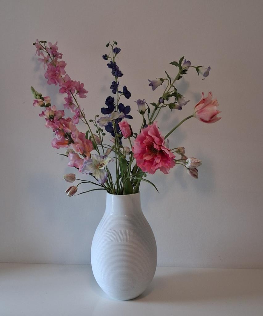 Silk-ka boeket zijden bloemen, kunstbloemen, Silk ka, Ophalen of Verzenden