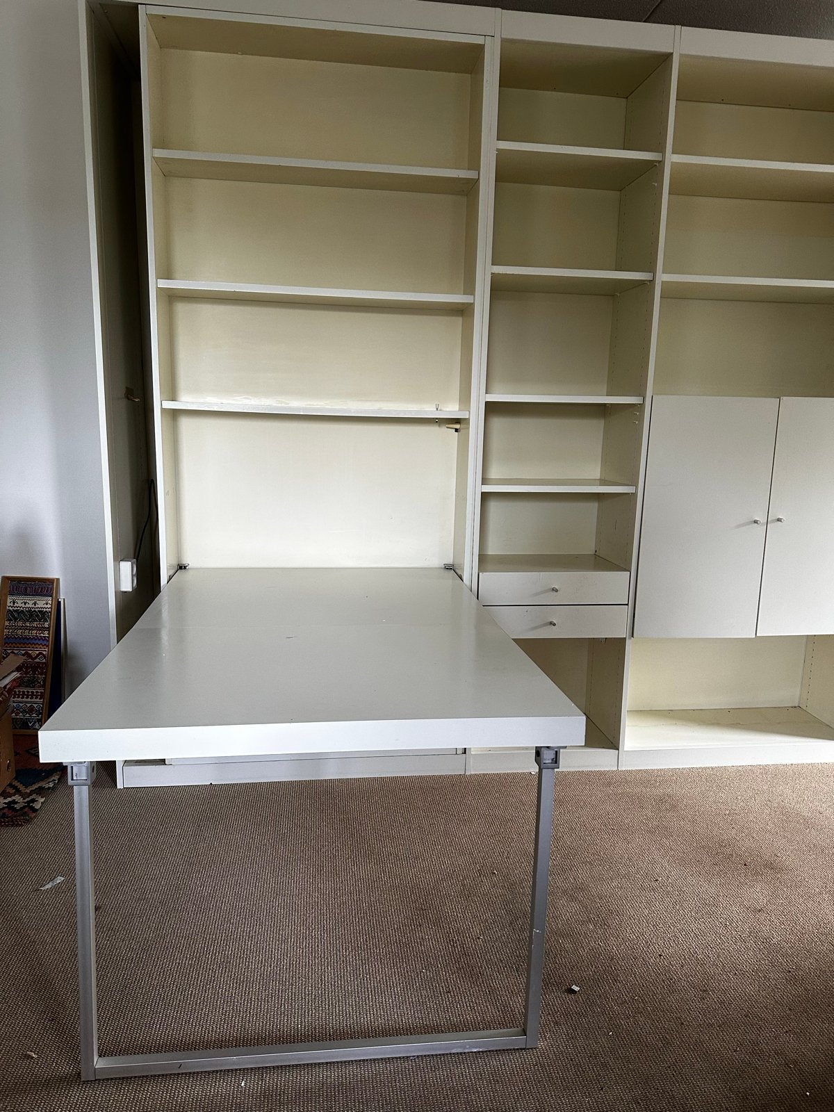 Vintage Interlubke wandmeubel met uitklapbare tafel, Ophalen, 250 tot 300 cm, Gebruikt, 200 cm of meer