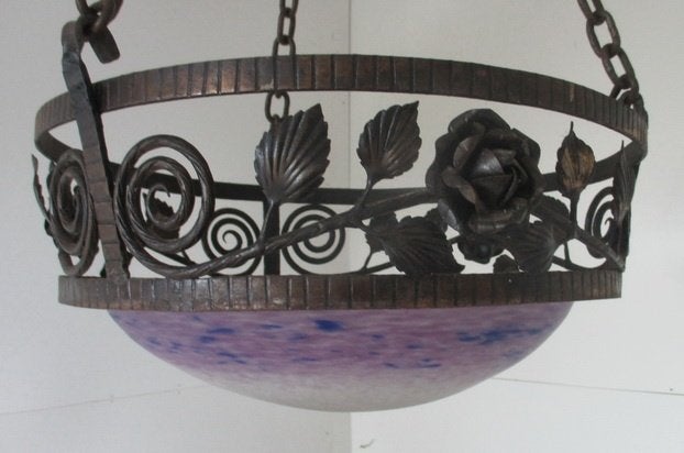 art deco smeedijzeren lamp luster Schneider 11, Ophalen