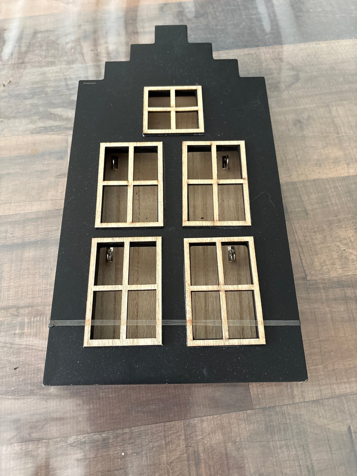 Nieuw Amsterdams grachtenpand sleutelkastje, Huis en Inrichting, Hout, Zwart, Nieuw, Ophalen of Verzenden