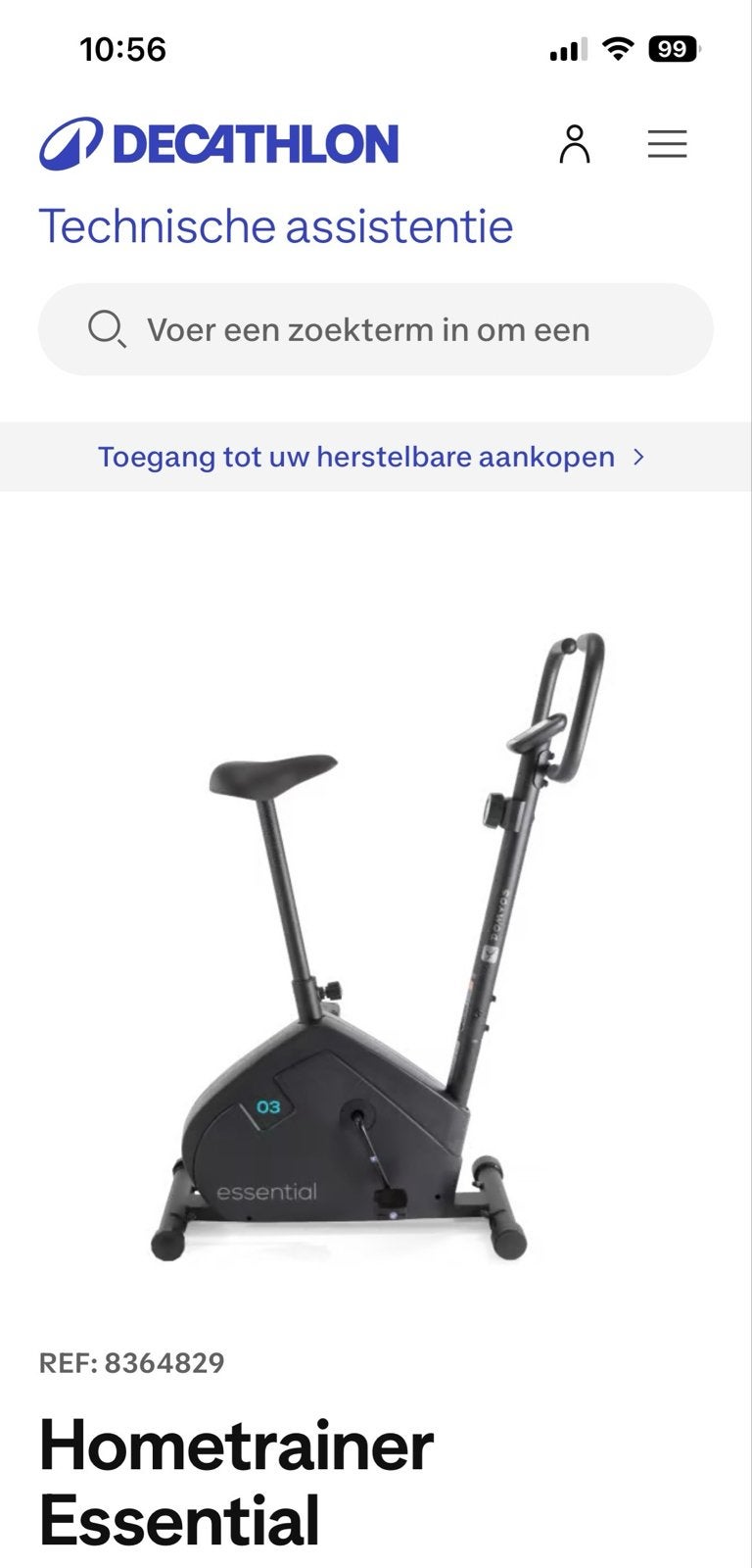 Domyos Essential 03 Hometrainer, Gebruikt, Ophalen of Verzenden, Metaal, Benen