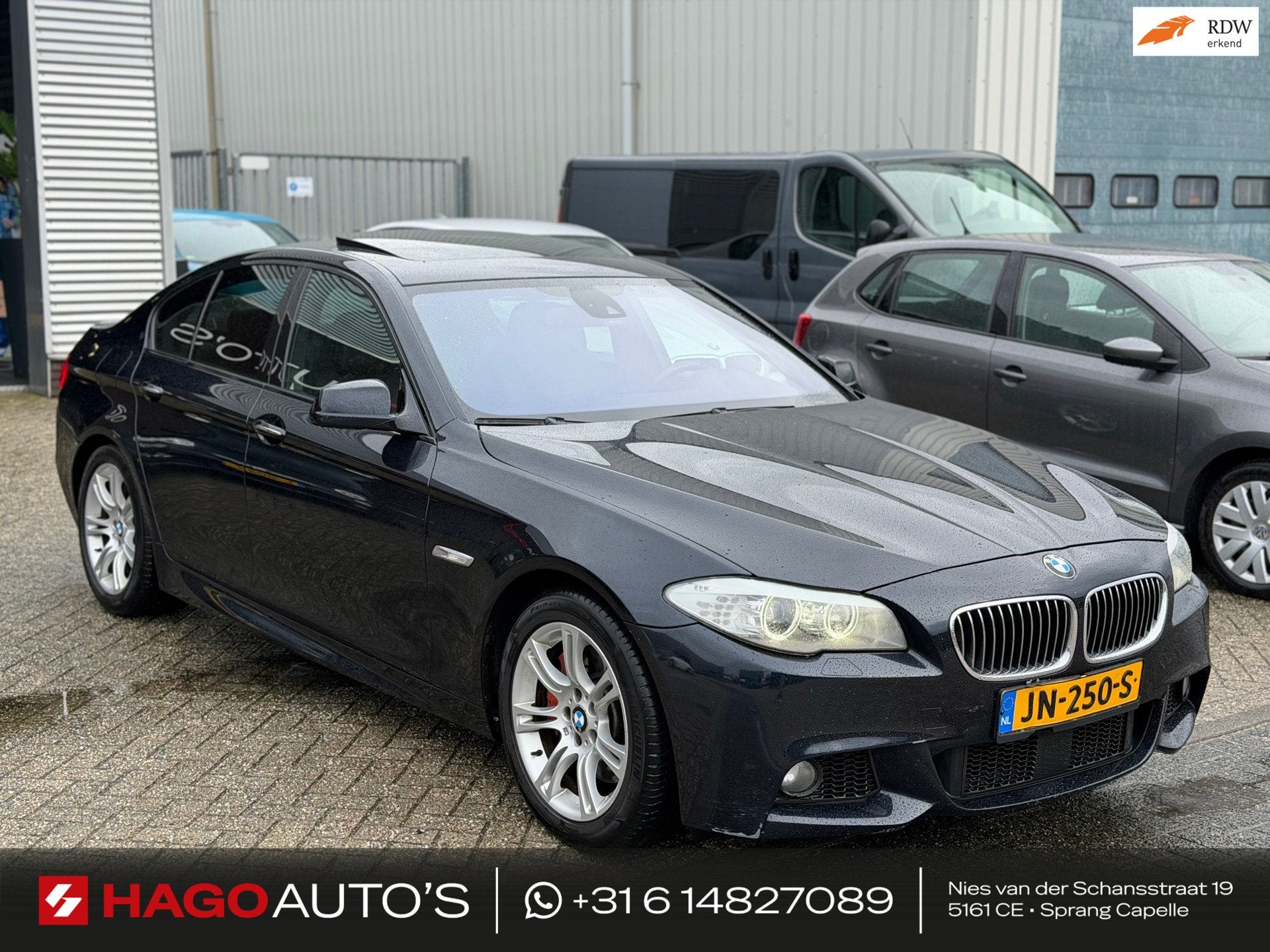 BMW 5-serie 535d High Executive M-SPORT/Bi-XENON/LEDER/HUD/S, Auto's, BMW, Automaat, Achterwielaandrijving, Gebruikt, Zwart