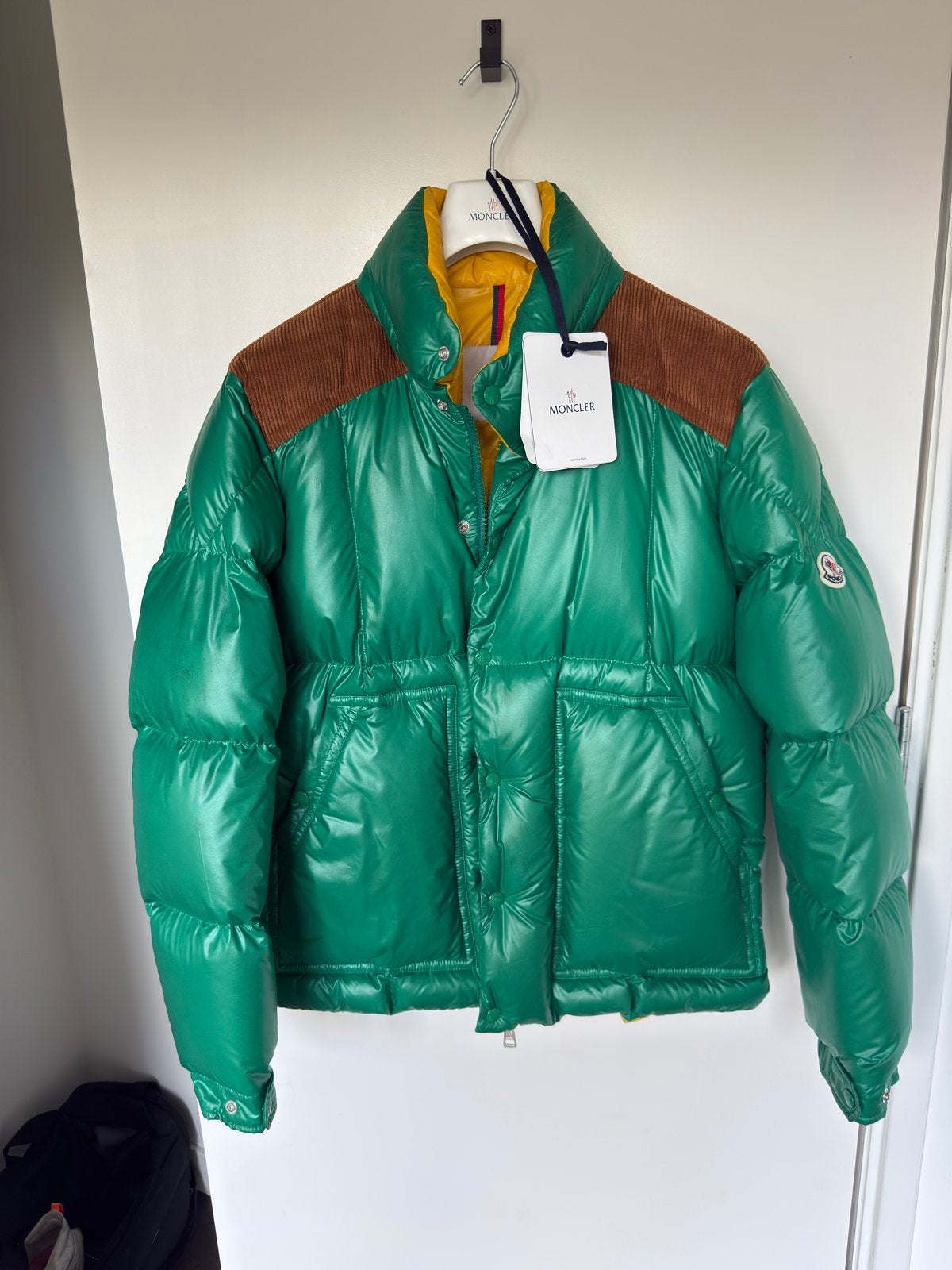 Moncler donsjas groen – maat 3 (L), Kleding | Heren, Ophalen of Verzenden, Zo goed als nieuw, Groen