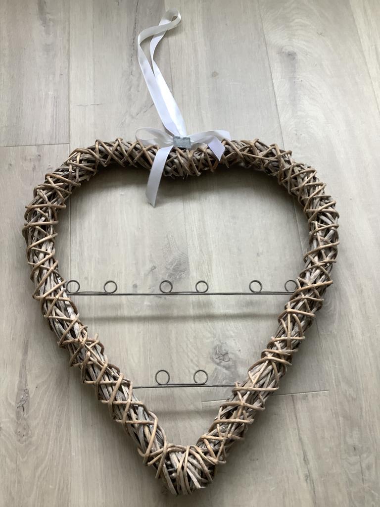 Rieten hart fotolijst, Landelijk, Verzenden, Zo goed als nieuw, Wandhanger
