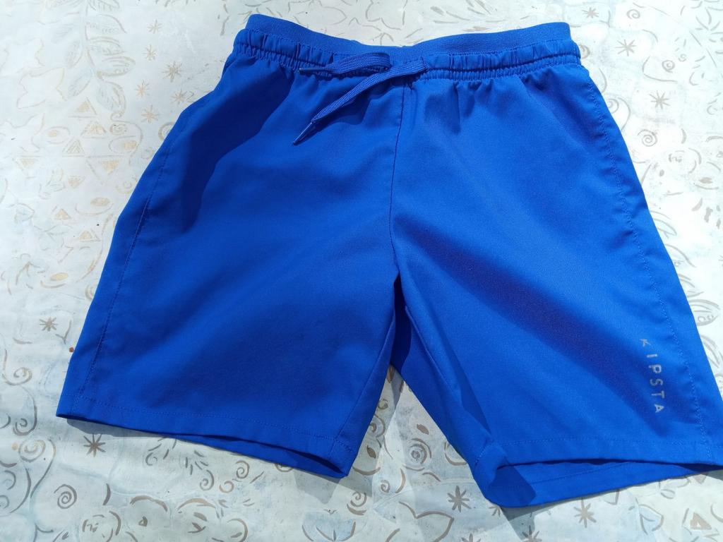 Korte broek blauw Kipsta maat 122 (?), Broek, Gebruikt, Jongen of Meisje, Kipsta