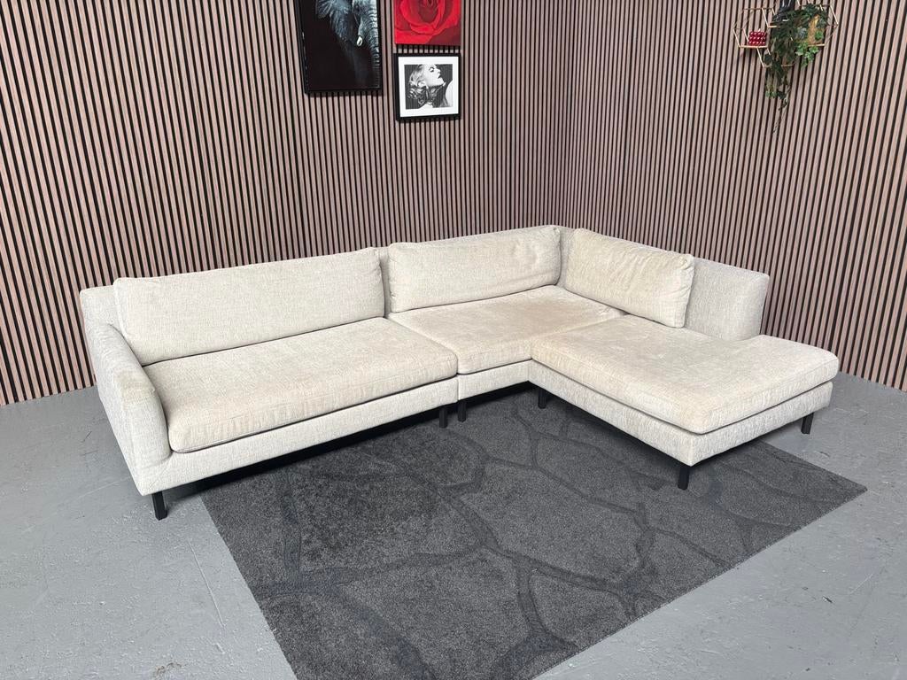 GRATIS LEVERING Loungebank Beige 285x200 GEREINIGD, 250 tot 300 cm, Hoekbank, Ophalen of Verzenden, Zo goed als nieuw