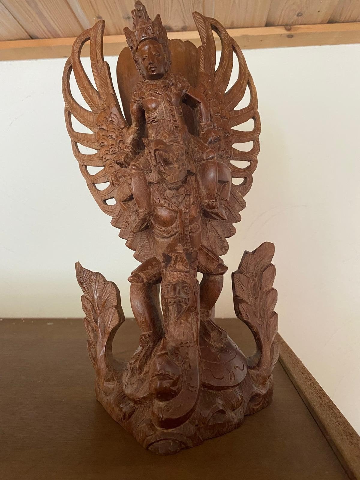 traditioneel Indonesisch houten beeld, Ophalen, 32 cm, Zo goed als nieuw, Hout