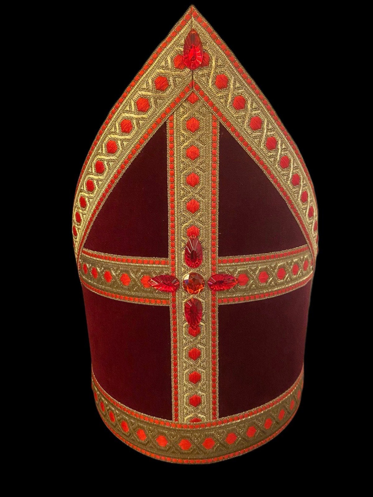 Sinterklaas mijter Bordeaux rood op maat!!!, Diversen, Sinterklaas, Ophalen of Verzenden
